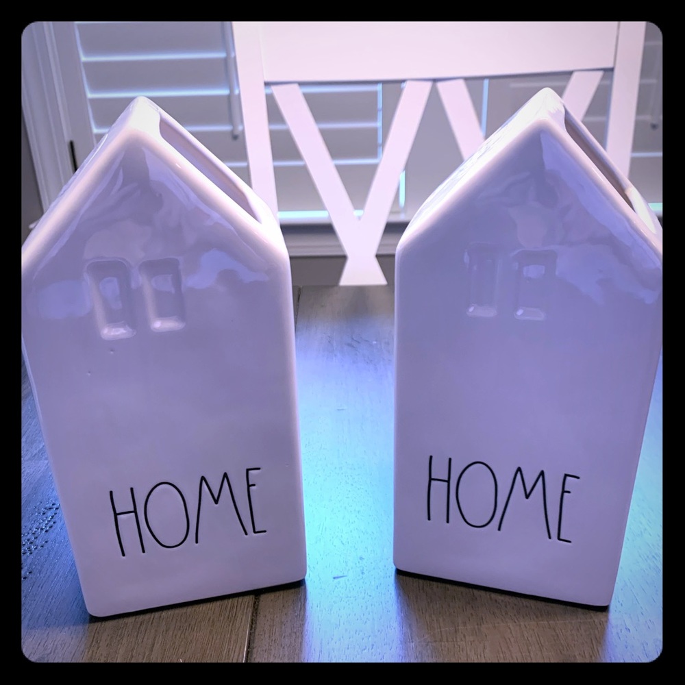 Rae Dunn HOME house shaped flower vase